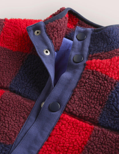 Borg Chuck-on Jacket-Rocket Red/ College Navy Check