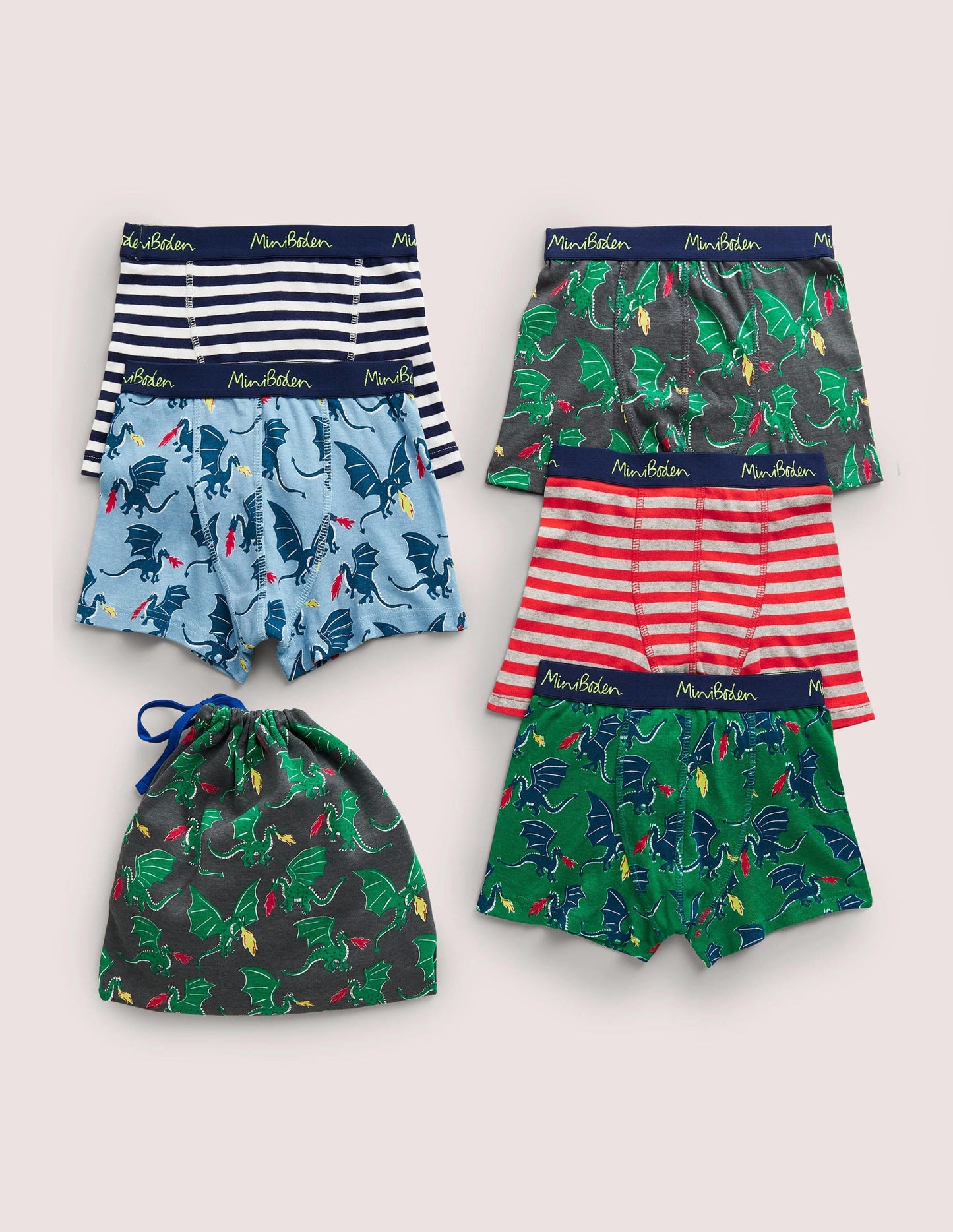 Boxers 5 Pack-Highland Green Dragon