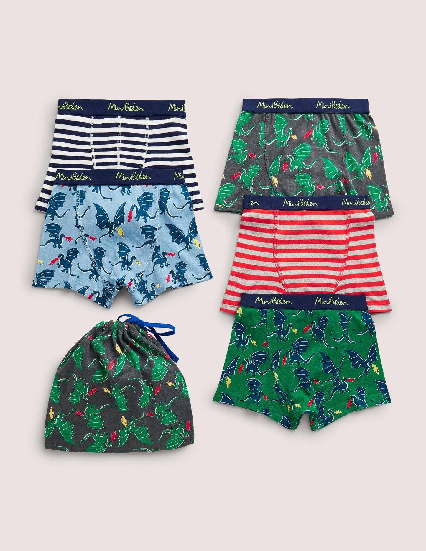 Boxers 5 Pack-Highland Green Dragon