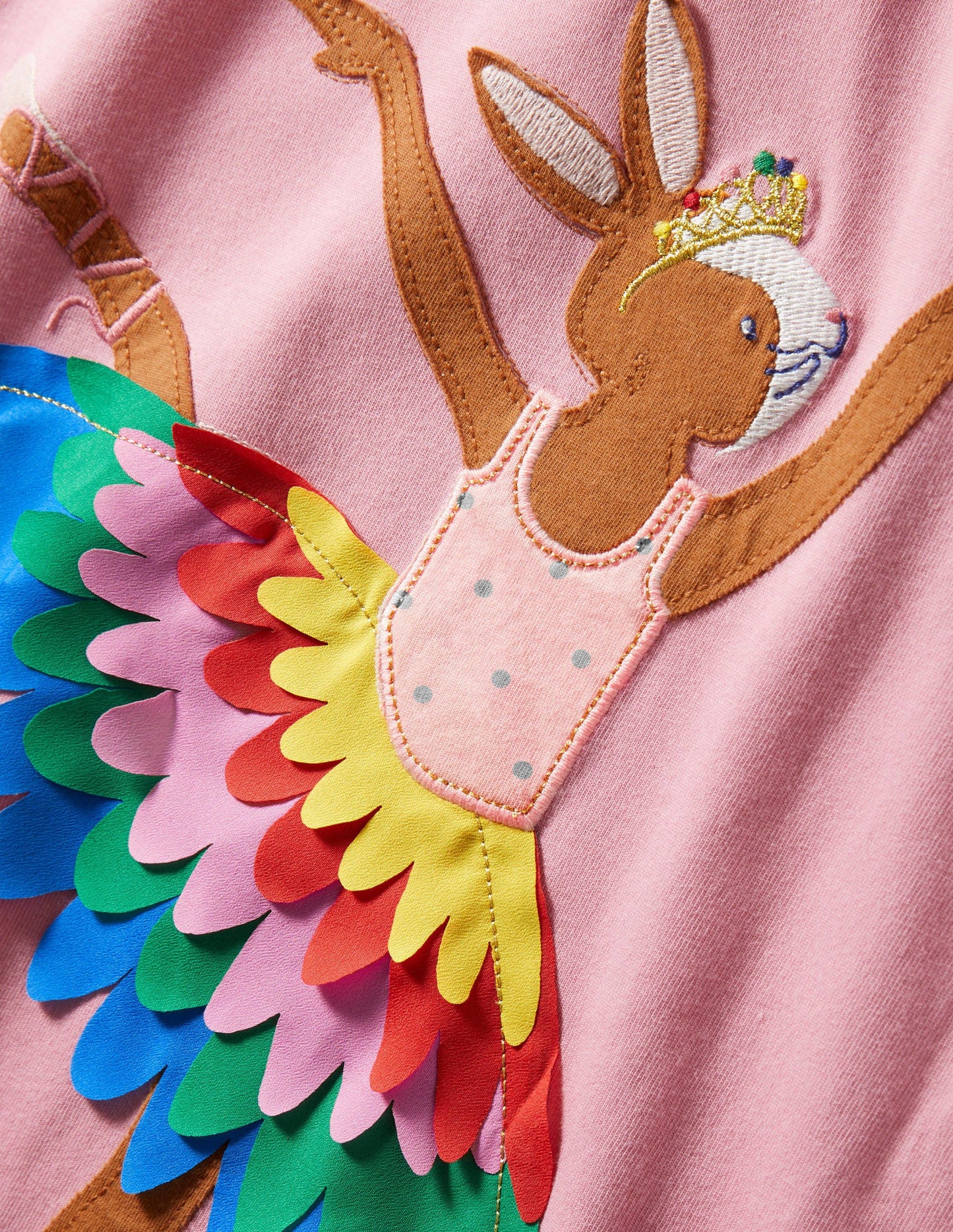 Big Appliqué Dress-Formica Pink Ballerina Bunny