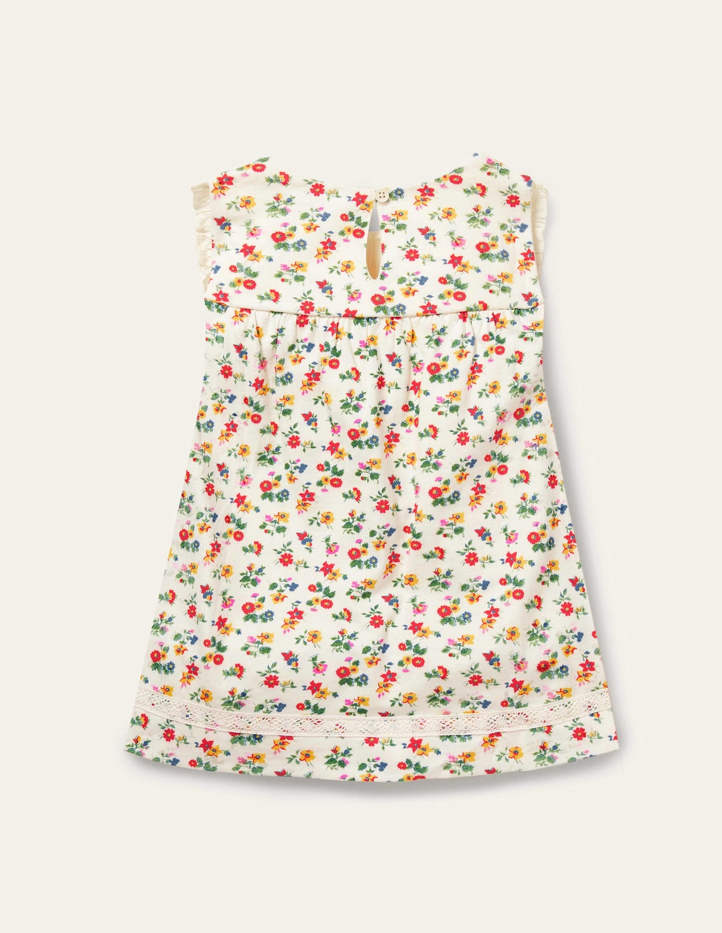 Broderie Yoke Top-Multi Patchwork Floral