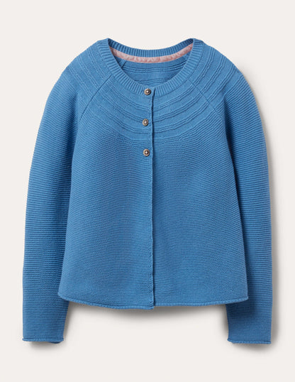 Blue Cashmere Blend Cardigan-Elizabethan Blue