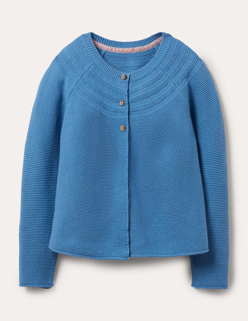 Blue Cashmere Blend Cardigan-Elizabethan Blue