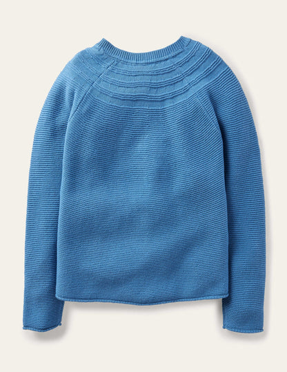 Blue Cashmere Blend Cardigan-Elizabethan Blue