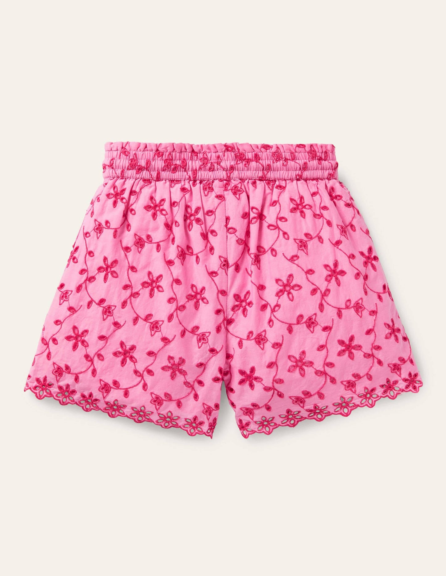 Broderie Shorts-Bright Petal Pink