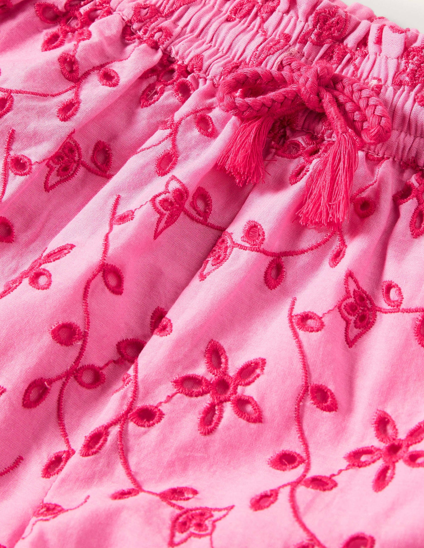 Broderie Shorts-Bright Petal Pink