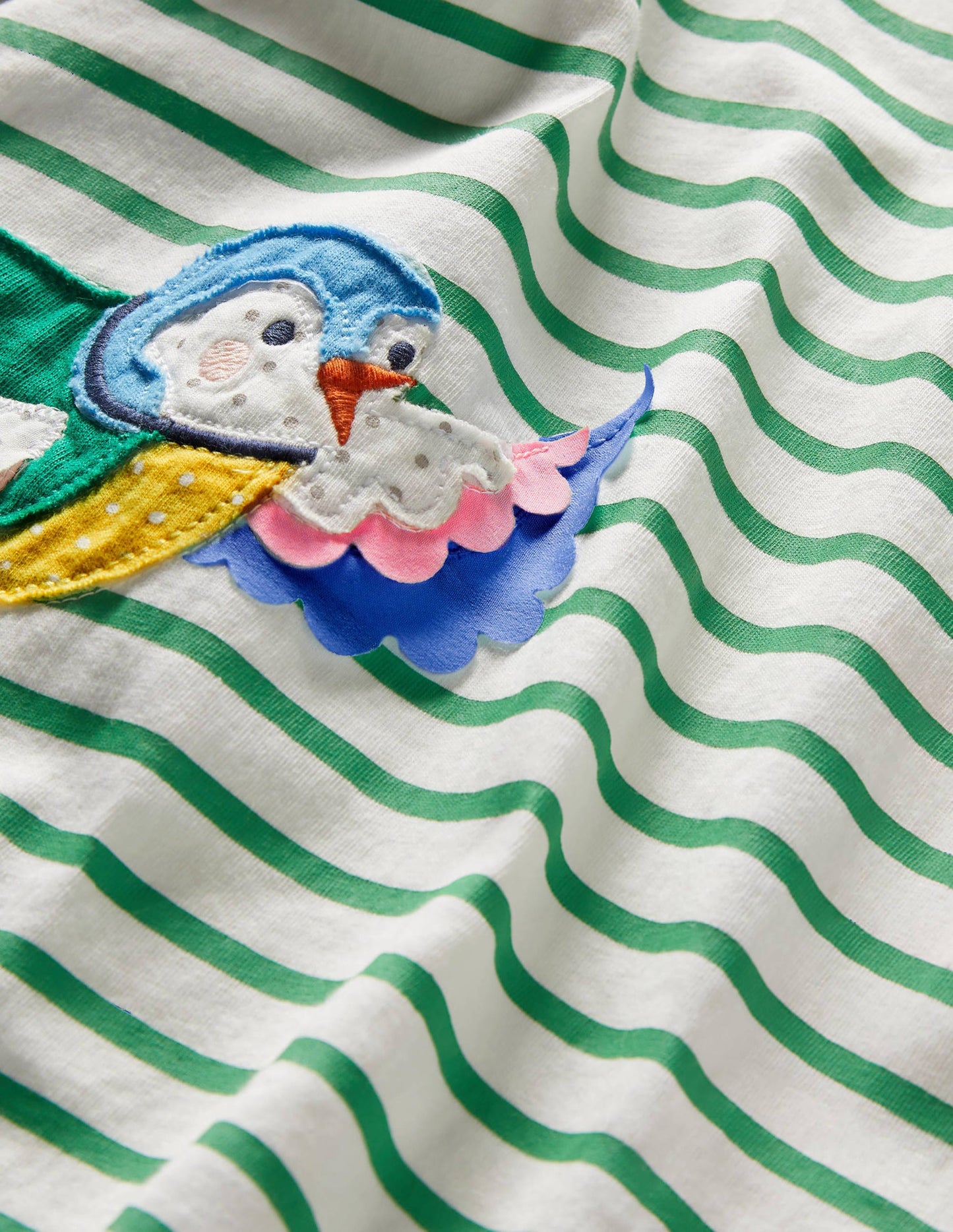 Big Appliqué T-shirt-Ivory/Aloe Green Bugs