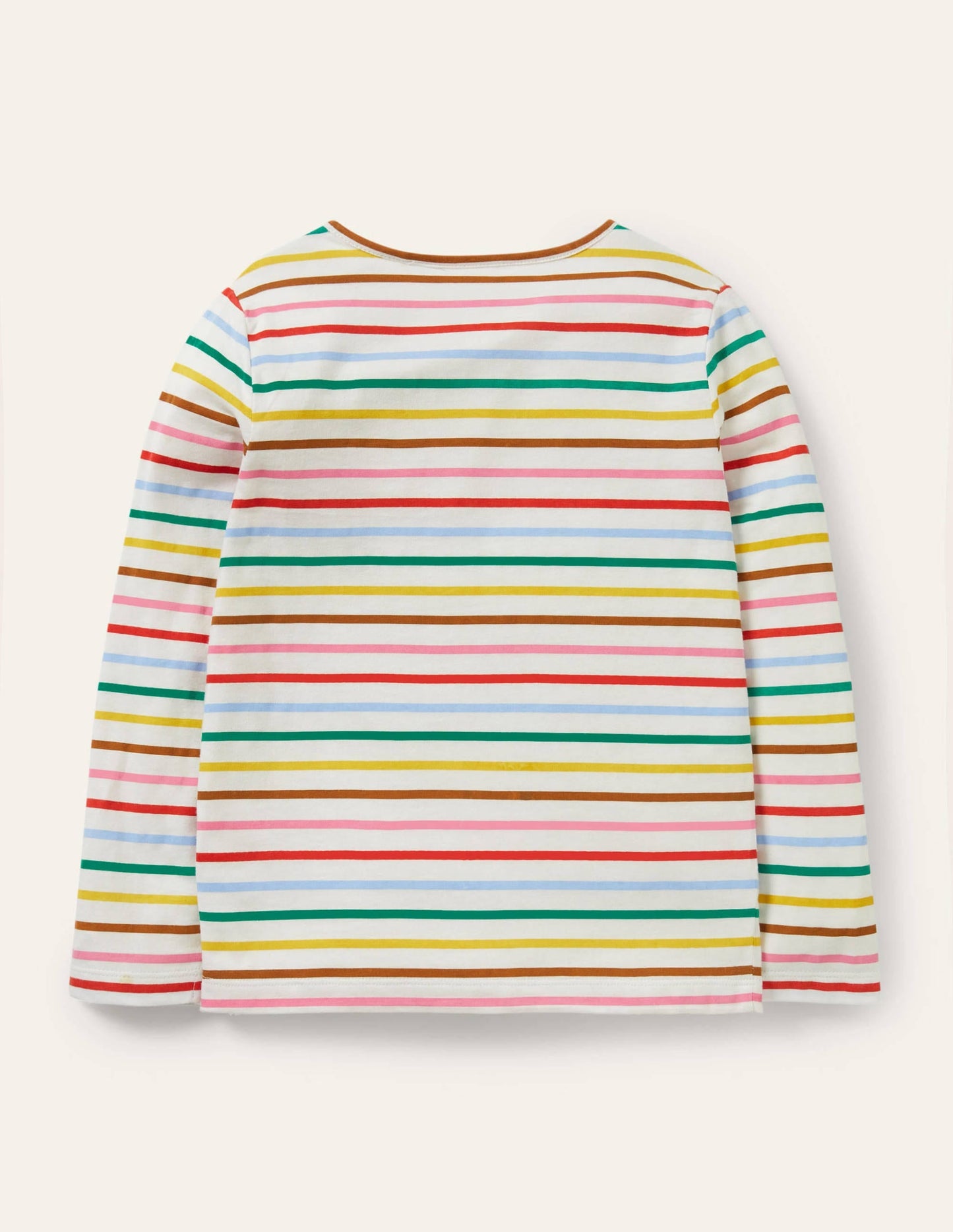 Big Appliqué T-shirt-Ivory/ Rainbow Dog