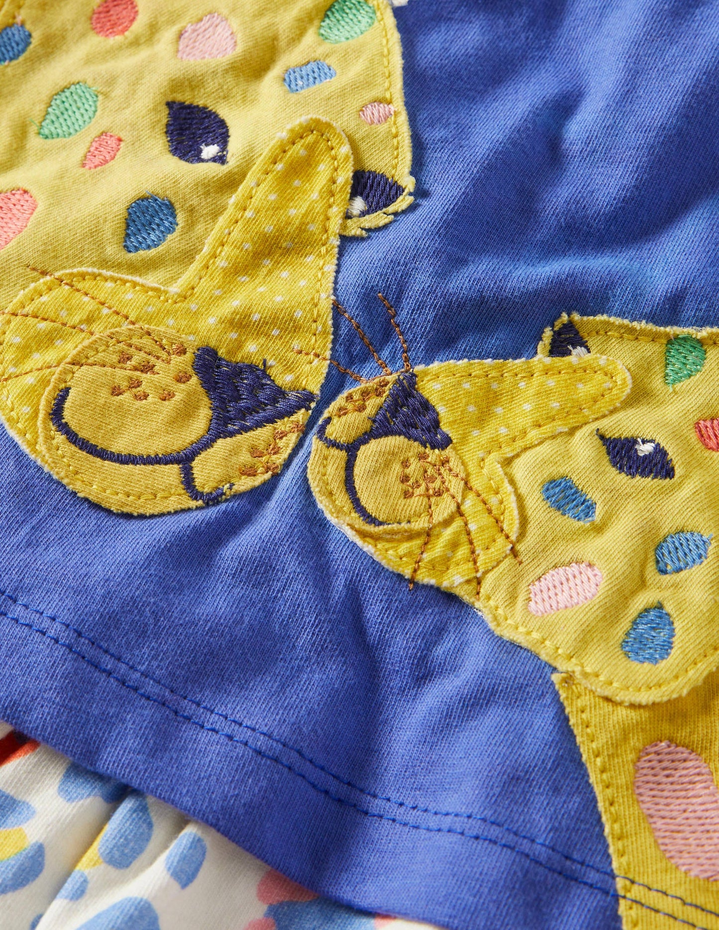 Big Appliqué Romper-Bluebell / Multi Leopard