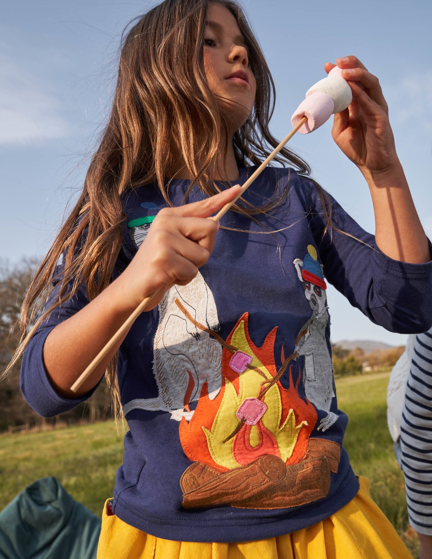 Big Appliqué T-shirt-Starboard Blue Camp Fire