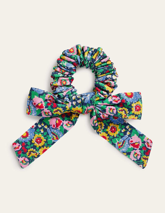Bow Scrunchie-Bright Multi Floral