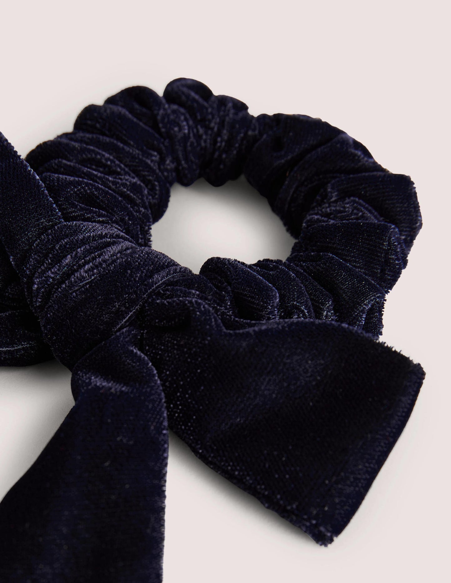 Bow Scrunchie-Navy Velvet