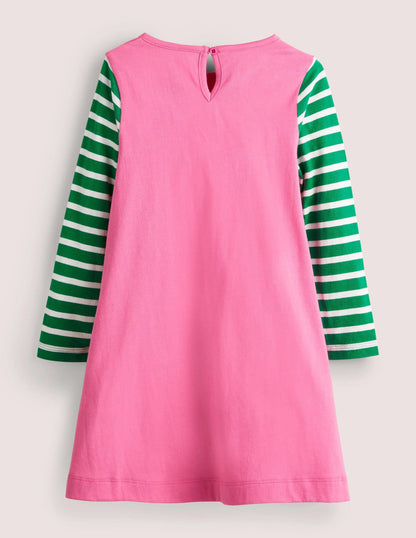 Big Appliqué Dress-Tickled Pink Christmas Friends