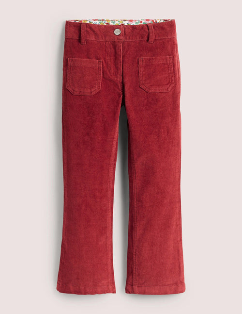 Bootleg Jeans-Russet Red Cord