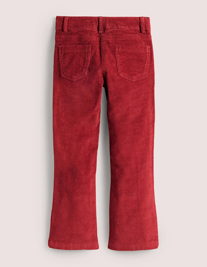 Bootleg Jeans-Russet Red Cord