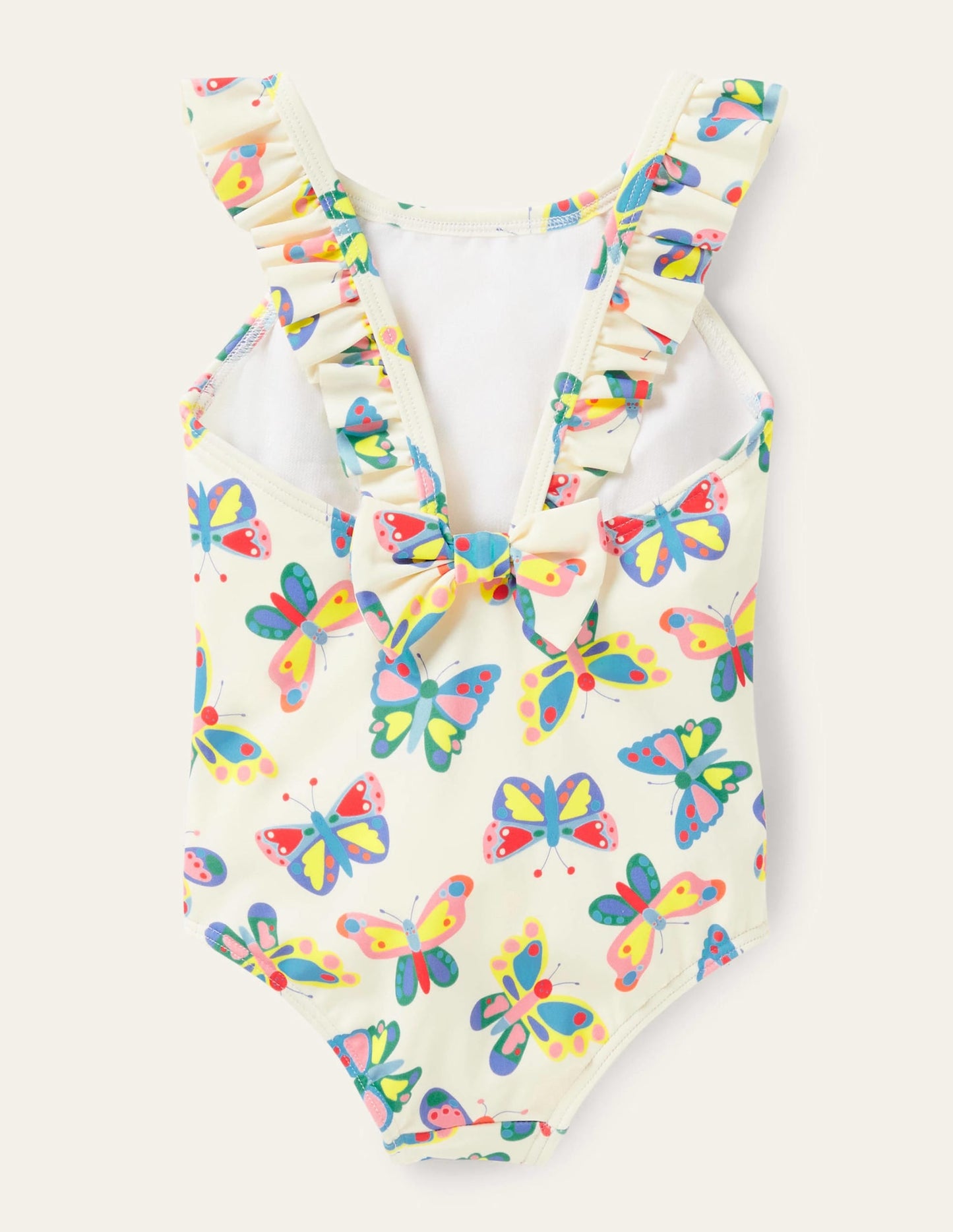Bow Back Swimsuit-Ivory Butterflies