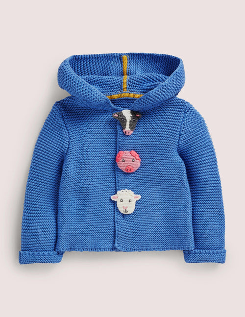 Blue Farm Animal Knitted Cardigan-Elizabethan Blue Farm Animal