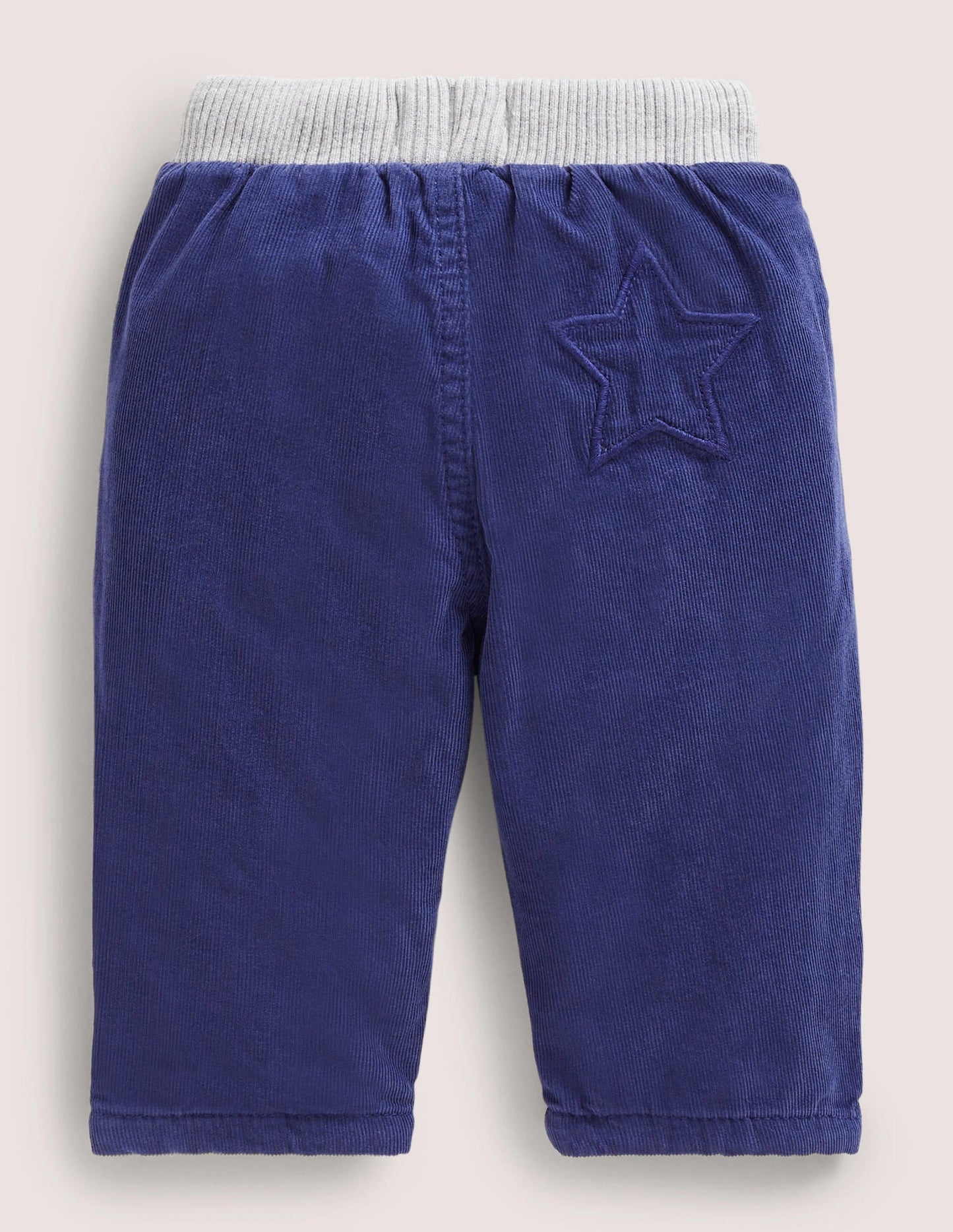 Blue Draw String Jersey-lined Corduroy Pants-Starboard Blue
