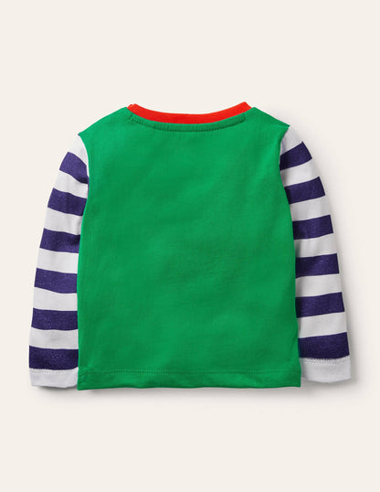 Big Appliqué T-shirt-Green Pepper Tractor