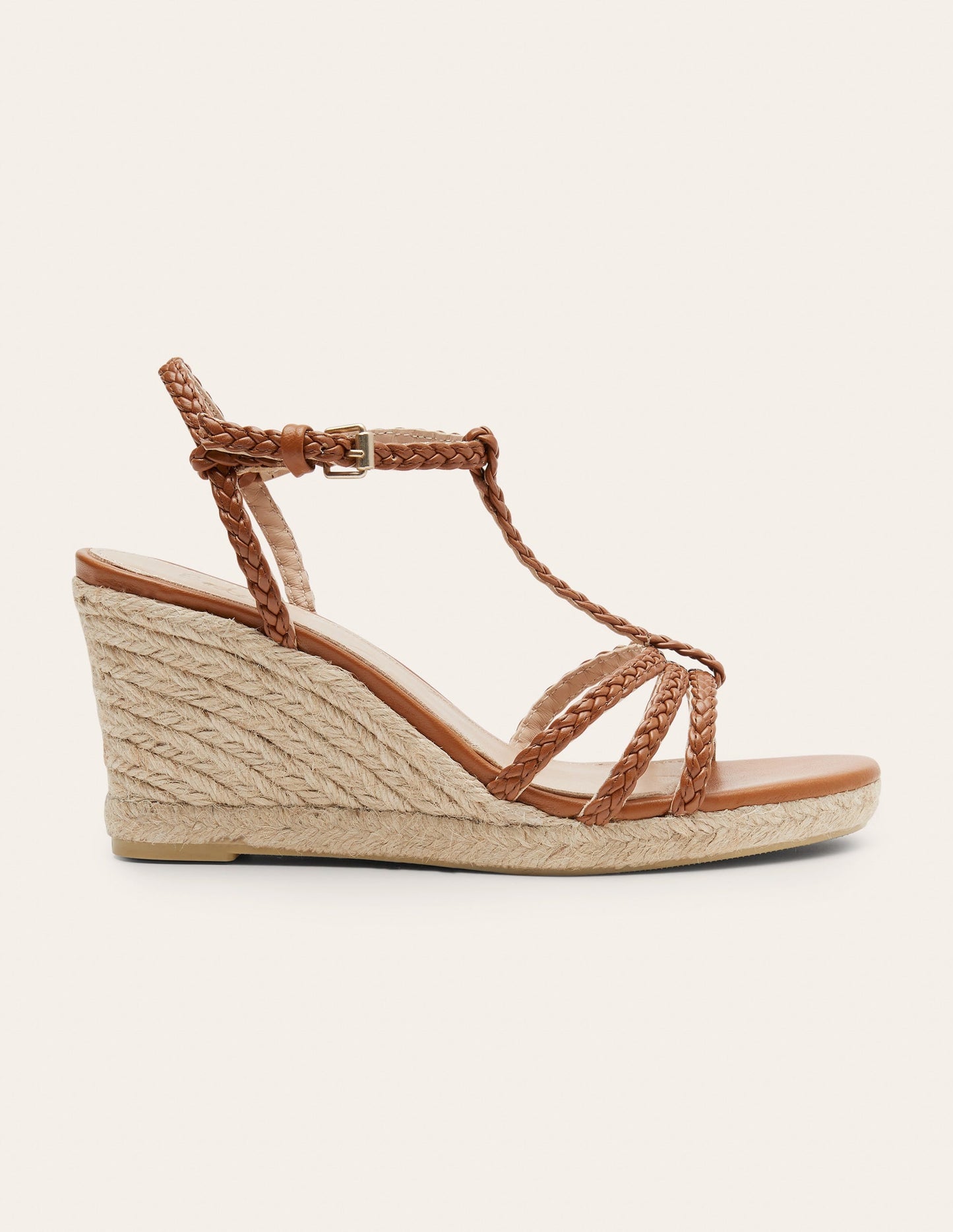 Braided Espadrille Wedges-Tan