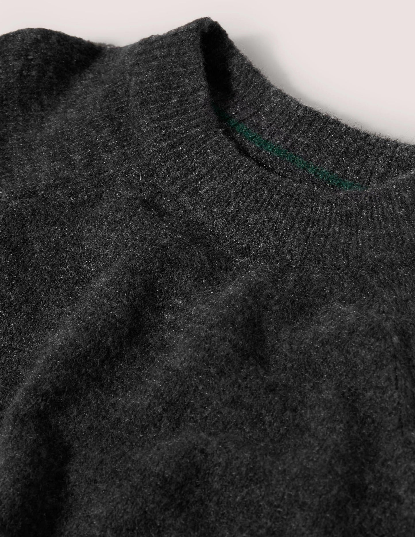 Blouson Sleeve Fluffy Sweater-Charcoal Melange