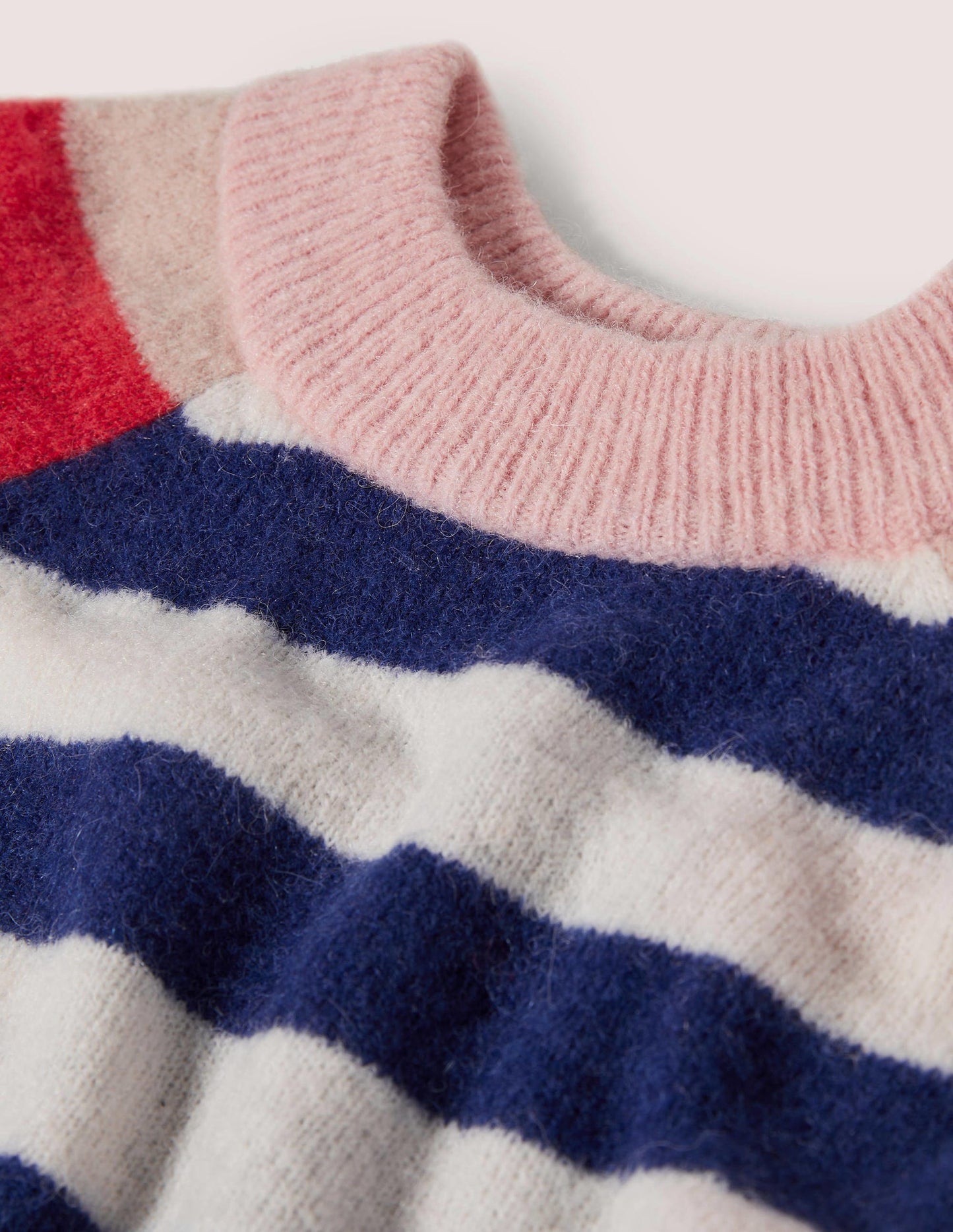Blouson Sleeve Fluffy Sweater-Starboard, Ivory Mixed Stripe