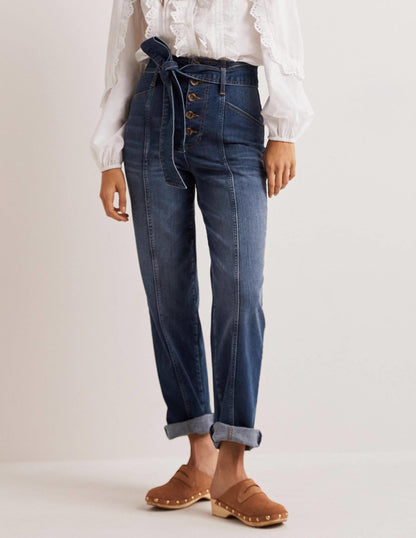 Belted High Rise Jeans-Mid Vintage