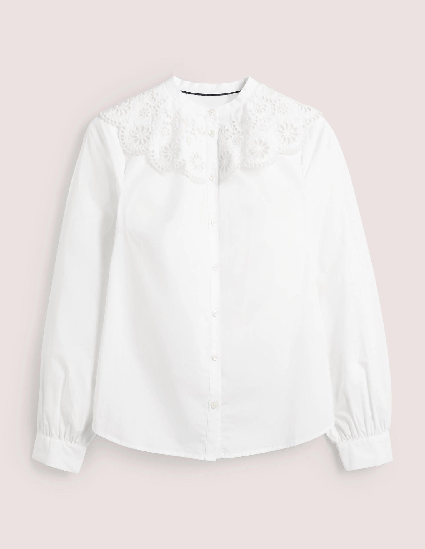 Broderie Collar Shirt-White