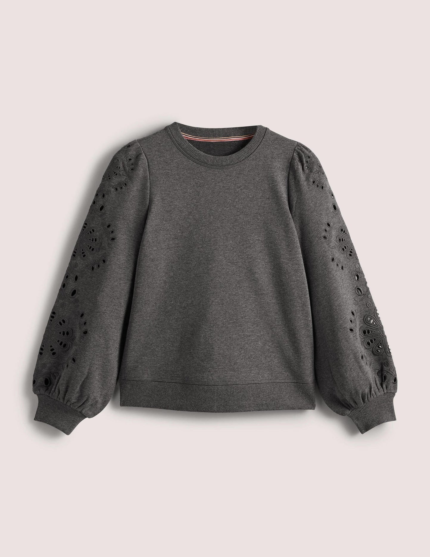 Blouson Sleeve Sweatshirt-Charcoal Marl