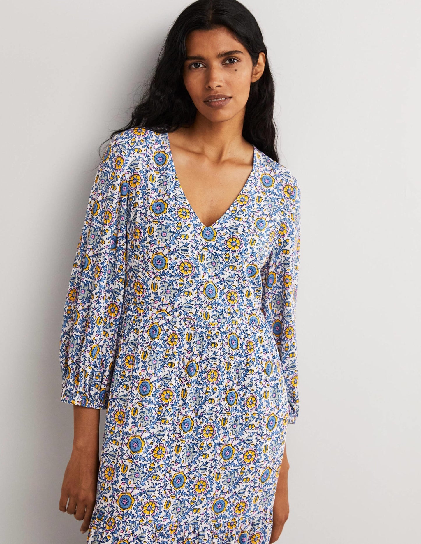 Blouson Sleeve Maxi Dress-Ivory, Enchanting Twig