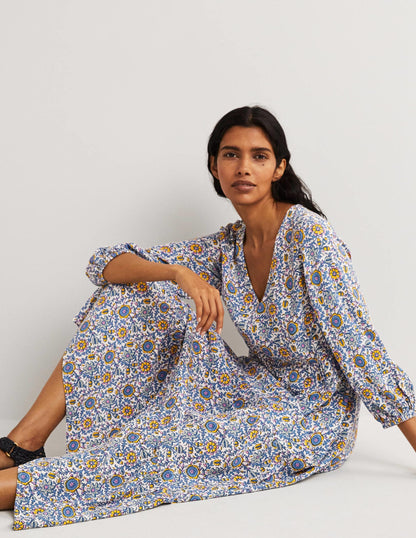Blouson Sleeve Maxi Dress-Ivory, Enchanting Twig