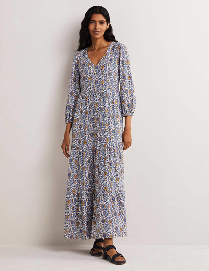 Blouson Sleeve Maxi Dress-Ivory, Enchanting Twig