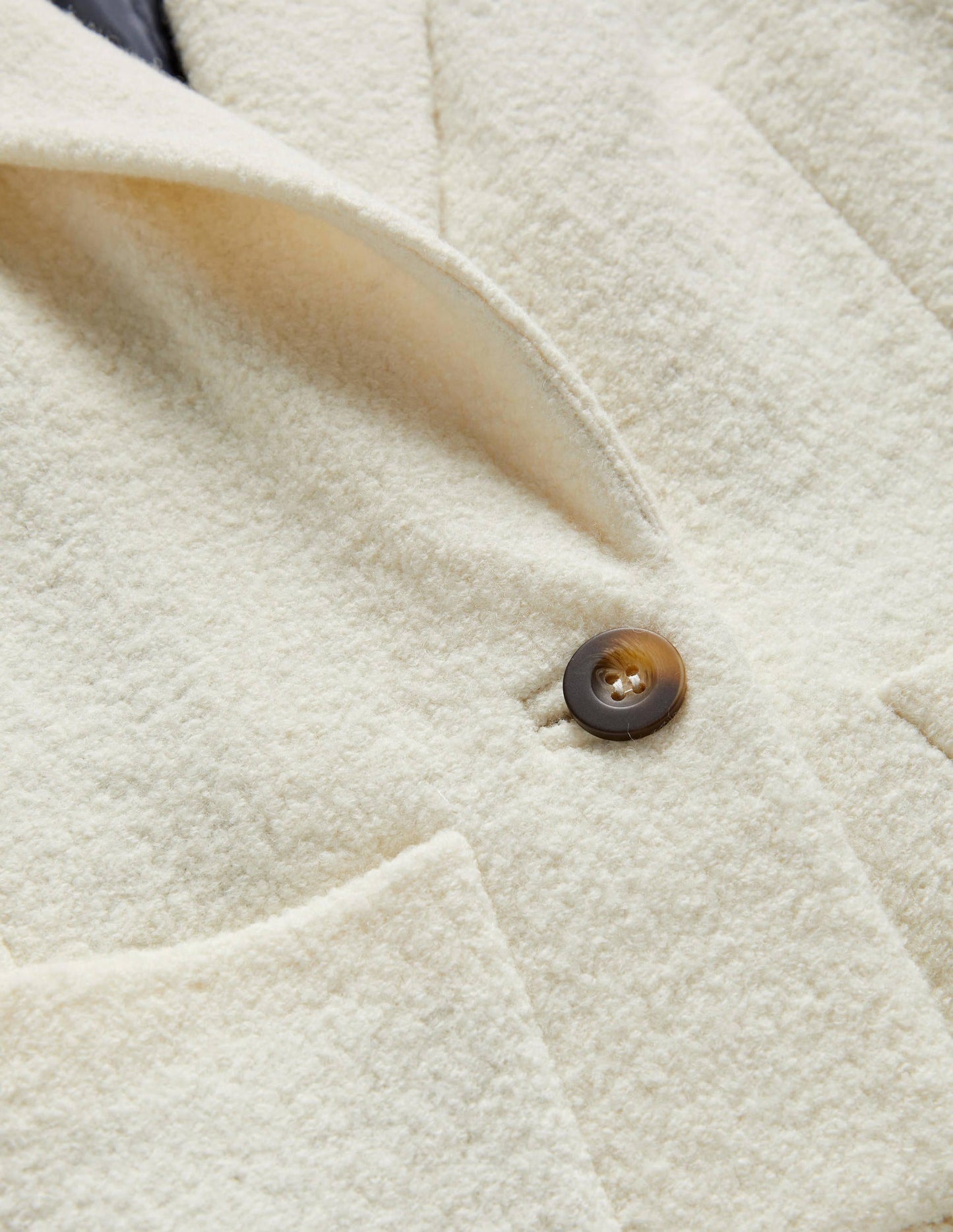 Bella Textured Wool Blazer-Ivory