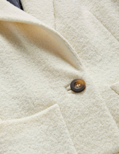 Bella Textured Wool Blazer-Ivory