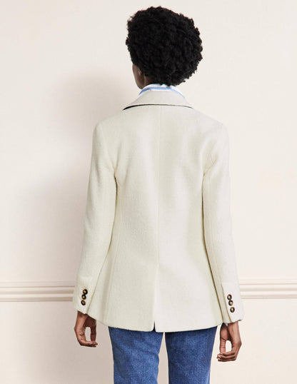 Bella Textured Wool Blazer-Ivory