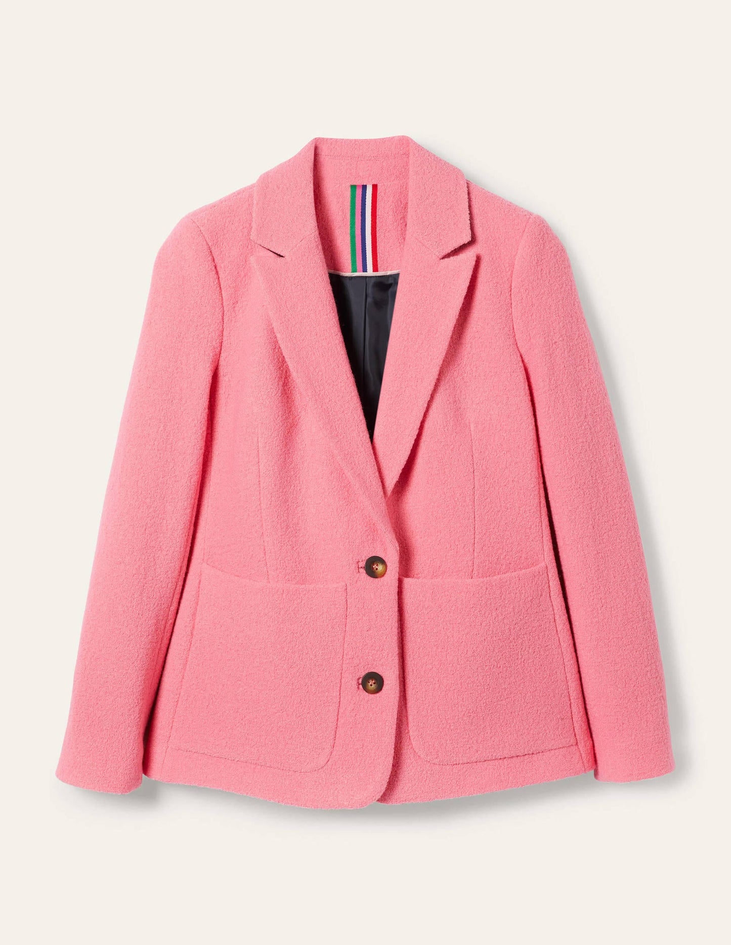 Bella Textured Wool Blazer-Azalea Pink