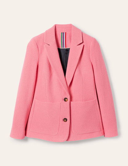 Bella Textured Wool Blazer-Azalea Pink