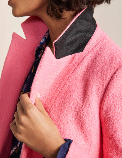Bella Textured Wool Blazer-Azalea Pink