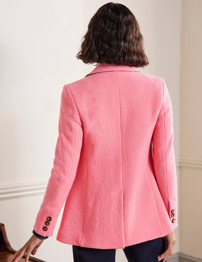 Bella Textured Wool Blazer-Azalea Pink