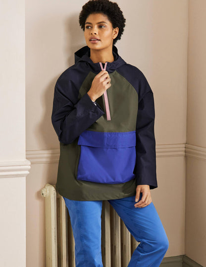 Belle Packaway Anorak-Navy/Khaki