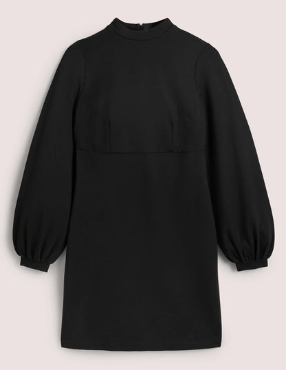 Blouson Jersey Mini Dress-Black
