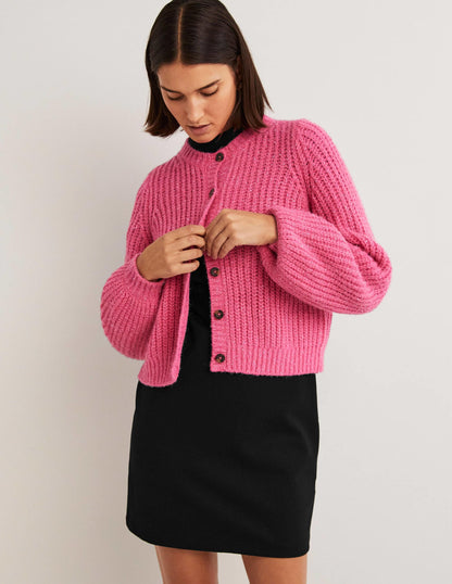Blouson Jersey Mini Dress-Black