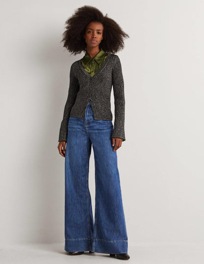 Belted Wide Leg Jeans-Mid Vintage