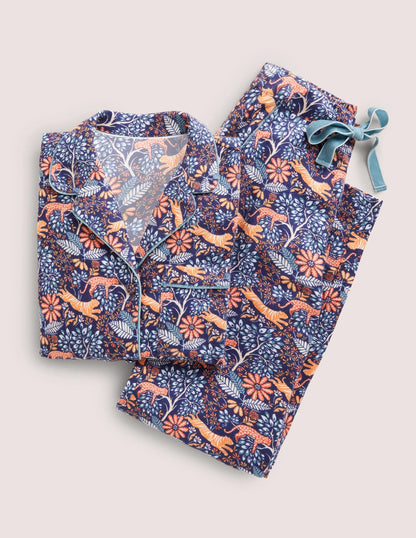 Blue Safari Bloom Cozy Pajama Set-Dusty Orange, Safari Bloom