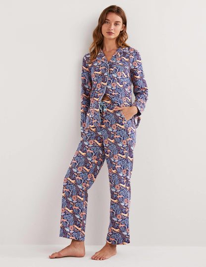Blue Safari Bloom Cozy Pajama Set-Dusty Orange, Safari Bloom