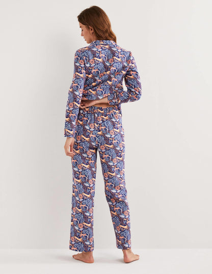 Blue Safari Bloom Cozy Pajama Set-Dusty Orange, Safari Bloom