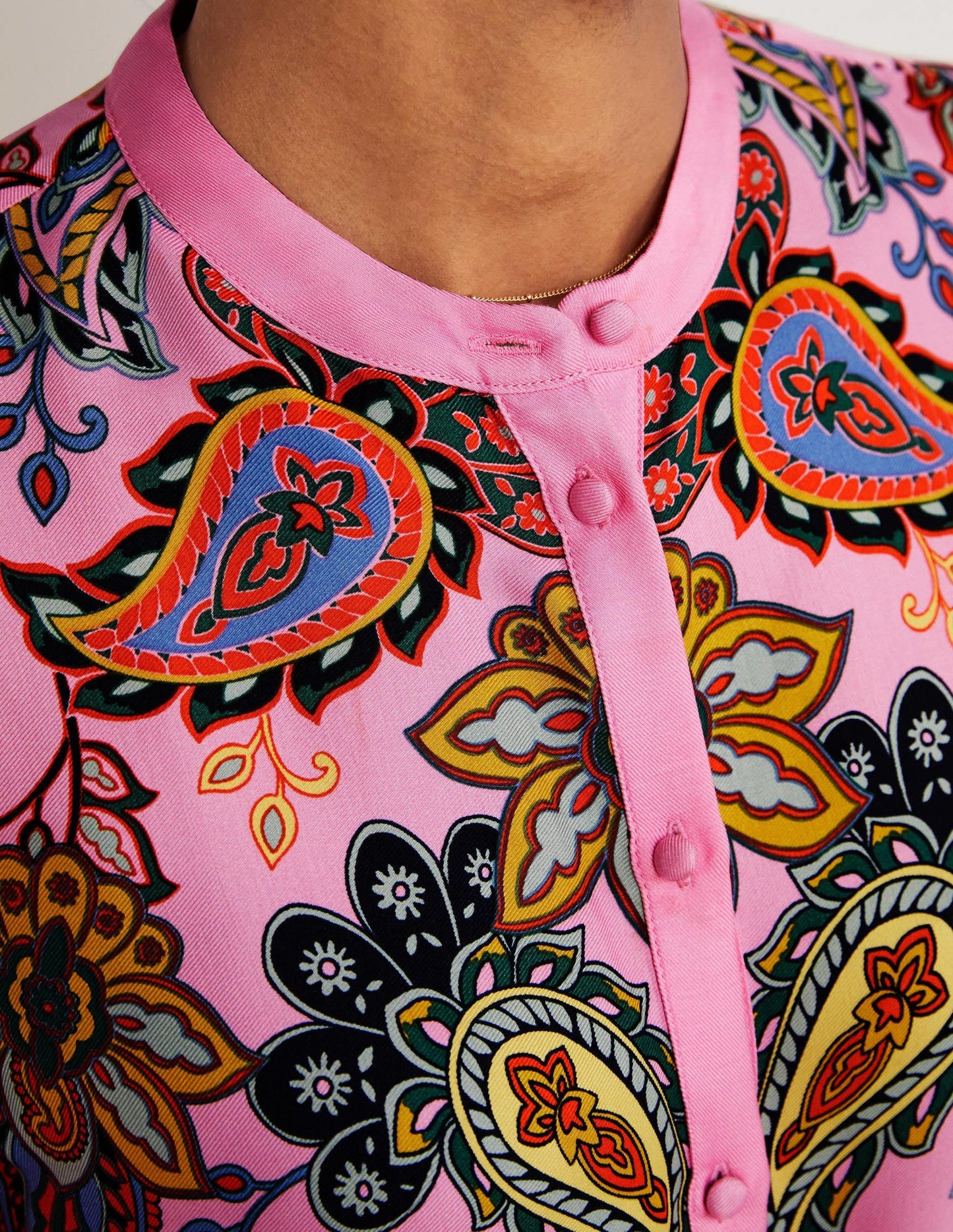 Blouson Sleeve Blouse-Cherry Blossom, Paisley Charm