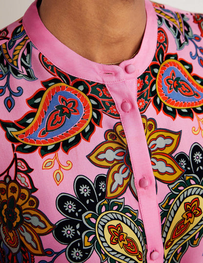 Blouson Sleeve Blouse-Cherry Blossom, Paisley Charm