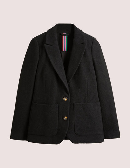Bella Textured Wool Blazer-Black