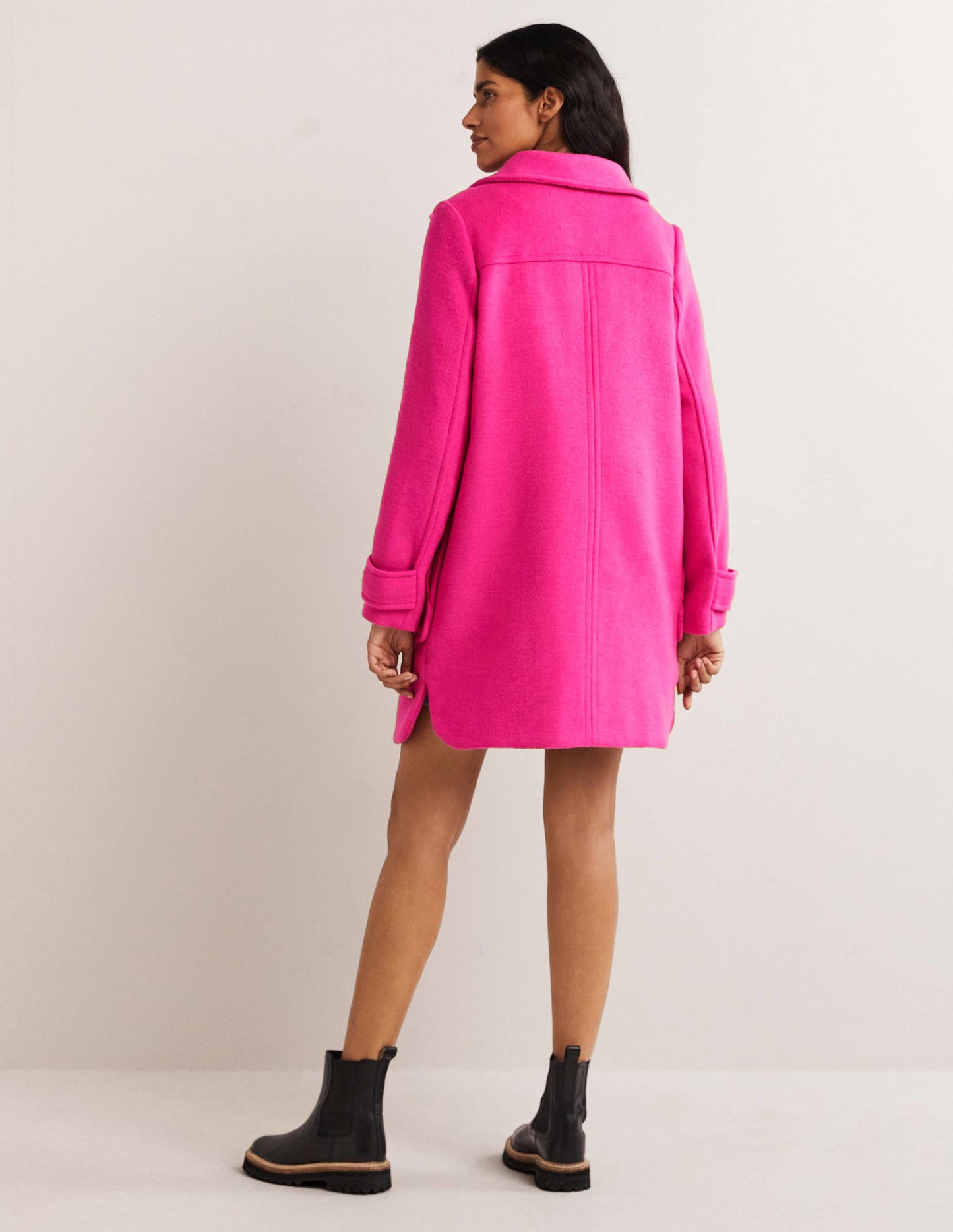 Brushed Wool Coat-Wild Watermelon Pink